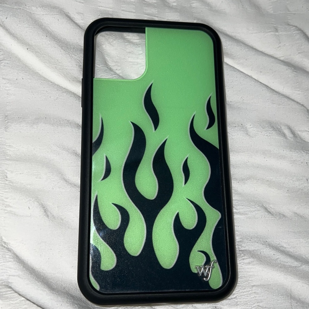 Neon and black flame wildflower case